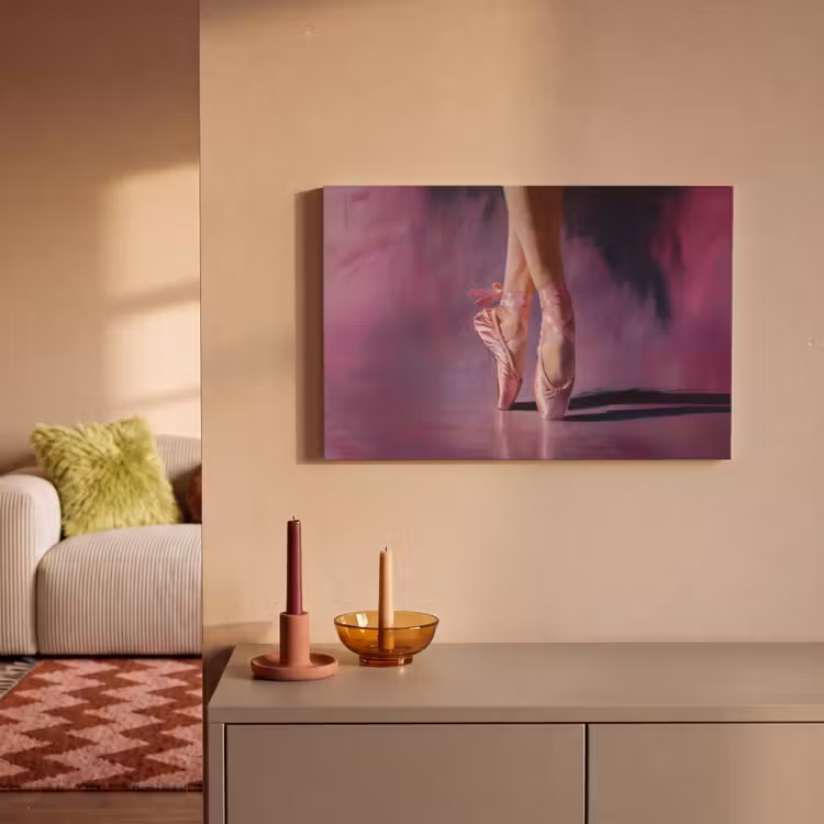 Canvas schilderij - Spitzen - Paars - Contrast — 2