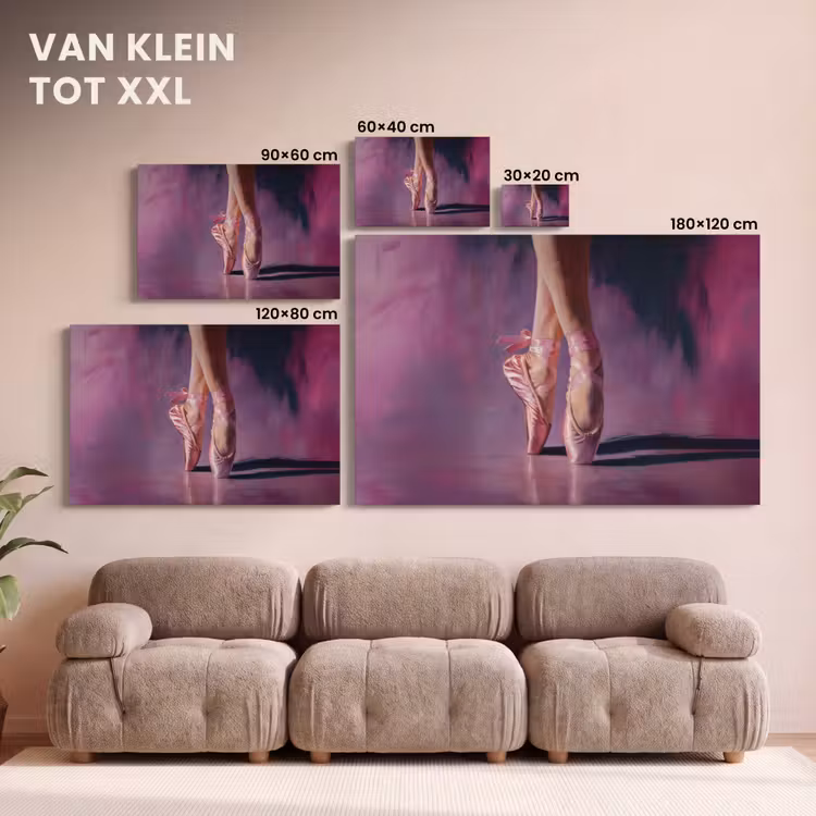 Canvas schilderij - Spitzen - Paars - Contrast — 8