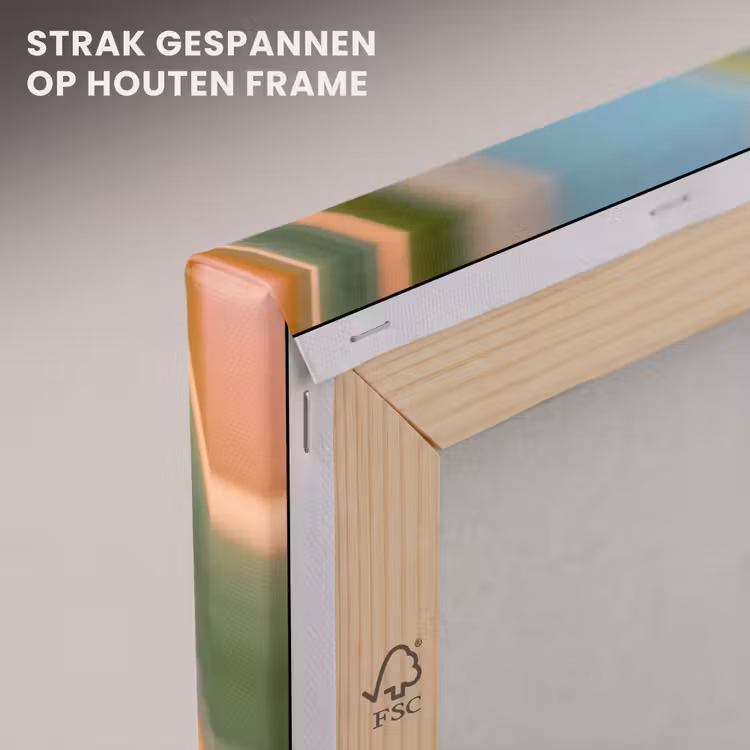 Canvas schilderij - Kleurrijke kikker - Groene stengel - Alert — 7