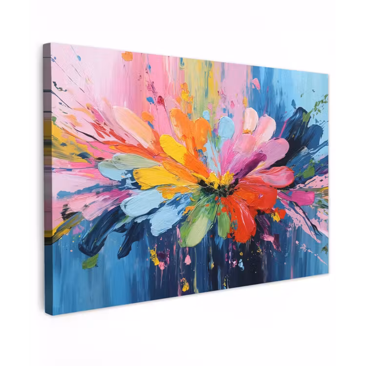 Canvas schilderij - Kleuruitbarsting - Expressieve sfeer - Bloem — 1