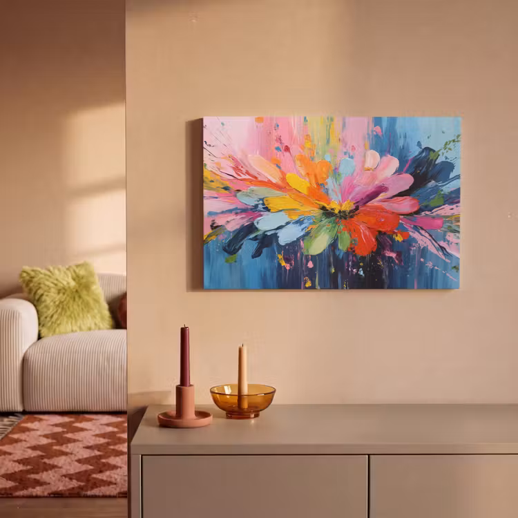 Canvas schilderij - Kleuruitbarsting - Expressieve sfeer - Bloem — 2