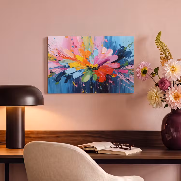 Canvas schilderij - Kleuruitbarsting - Expressieve sfeer - Bloem — 6