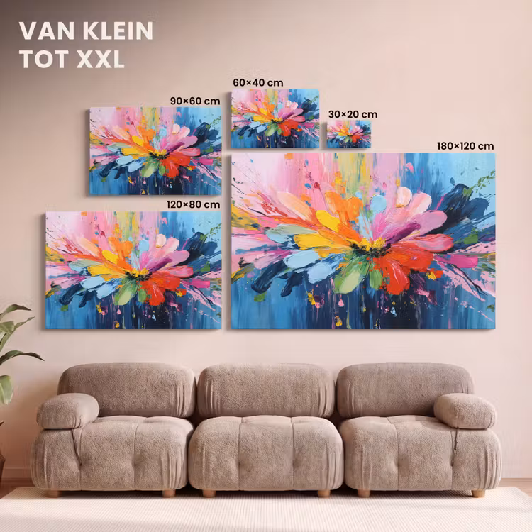 Canvas schilderij - Kleuruitbarsting - Expressieve sfeer - Bloem — 8
