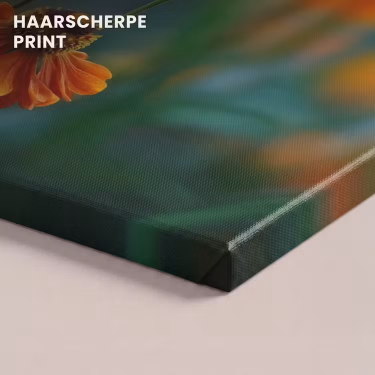 Canvas schilderij - Oranje bloemen - Levendig - Wazige achtergrond — 5