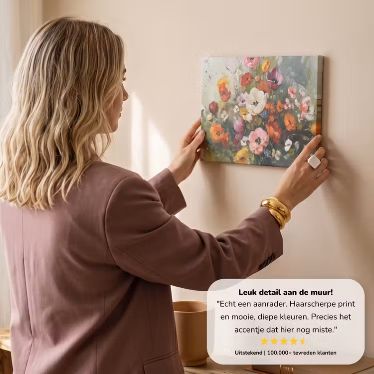 Canvas schilderij - Vrolijk boeket - Dynamisch - Subtiele kleurspatten — 3