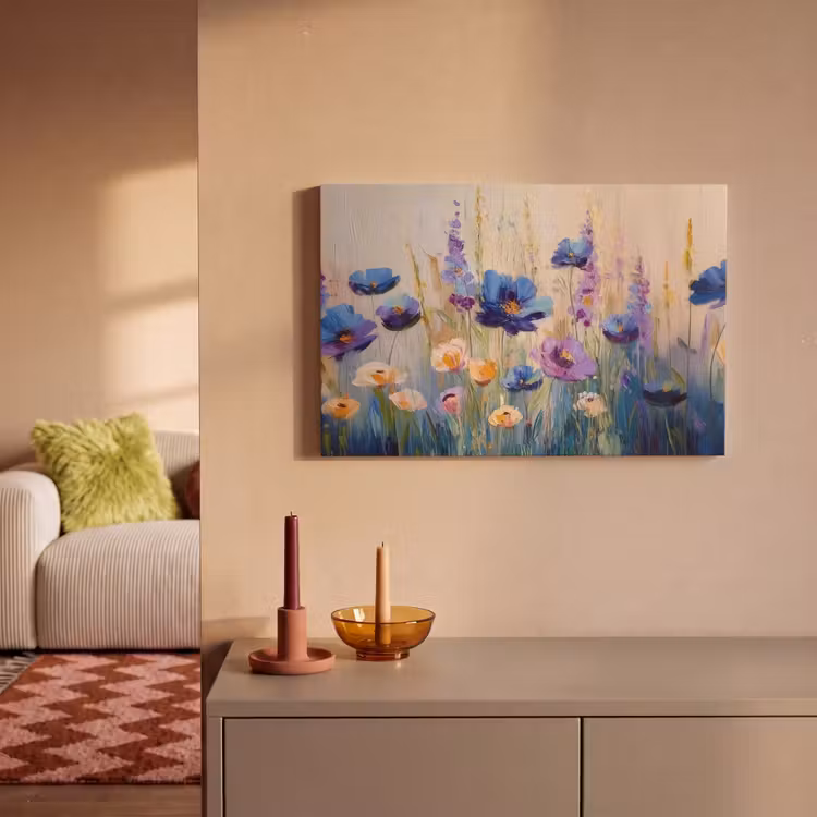 Canvas schilderij - Zomers - Wilde bloemen - Penseelstreken — 2