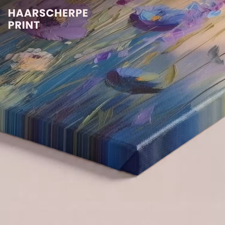 Canvas schilderij - Zomers - Wilde bloemen - Penseelstreken — 5