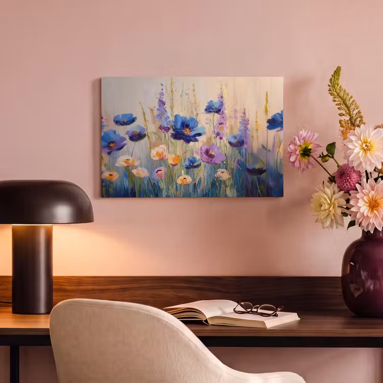 Canvas schilderij - Zomers - Wilde bloemen - Penseelstreken — 6