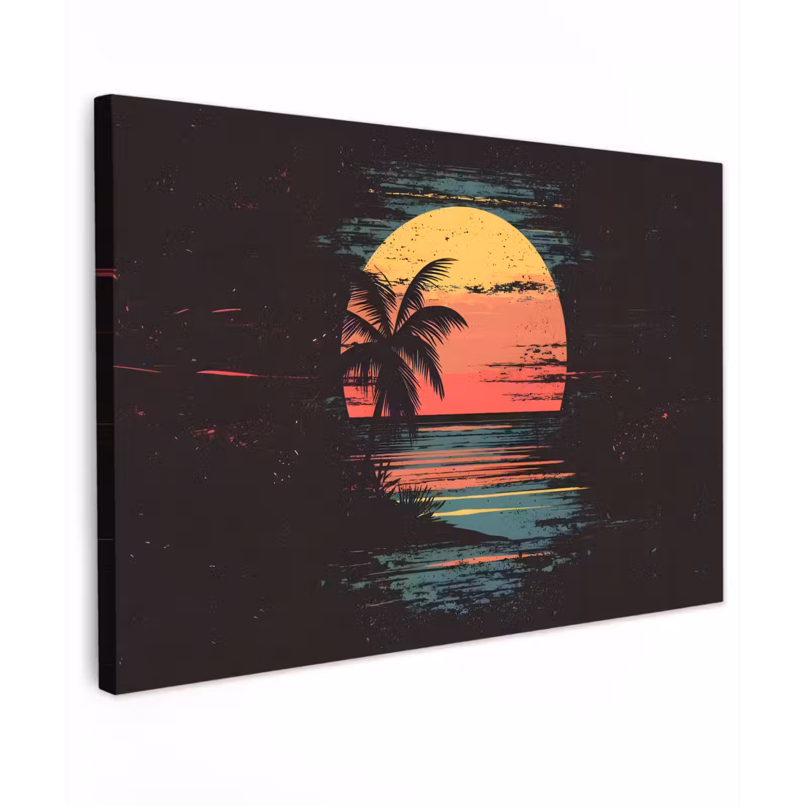 Canvas schilderij - Strand - Minimalistisch - Zon - Oranje — 1