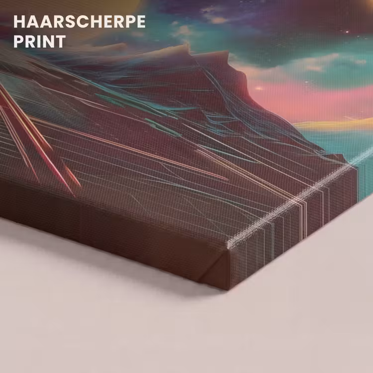 Canvas schilderij - Planeten - Neon - Berglandschap - Zon — 5