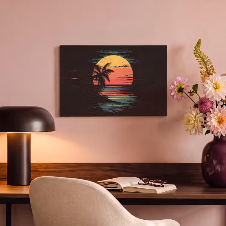 Canvas schilderij - Strand - Minimalistisch - Zon - Oranje — 6