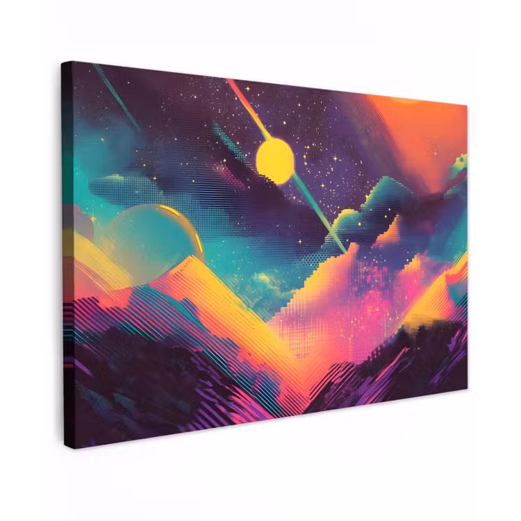 Canvas schilderij - Sterren - Bergen - Kleurrijk — 1
