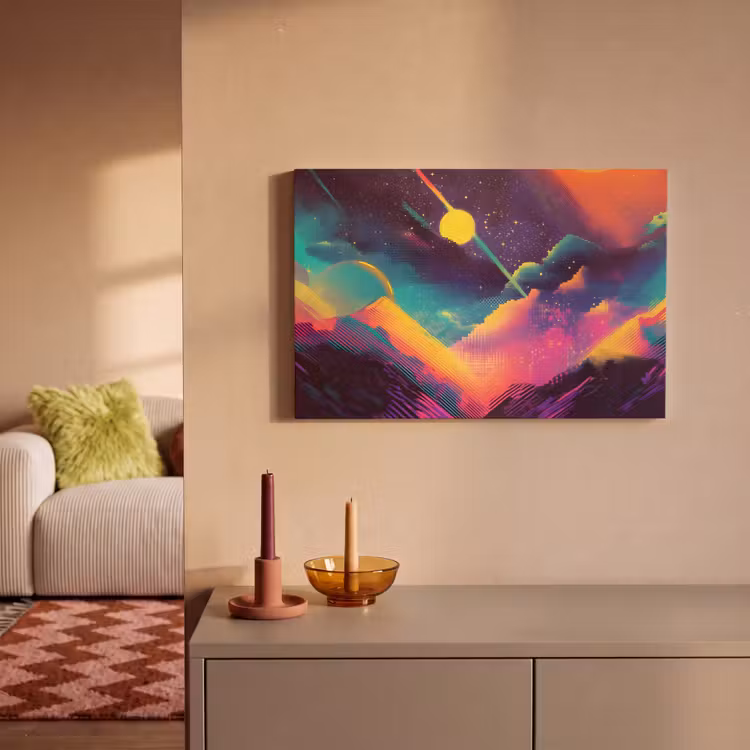 Canvas schilderij - Sterren - Bergen - Kleurrijk — 2