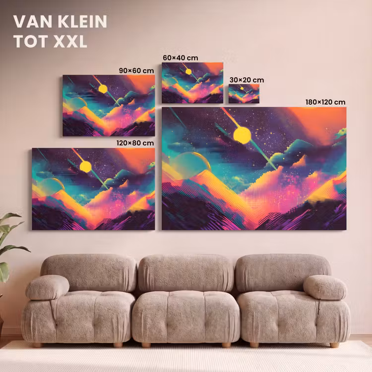 Canvas schilderij - Sterren - Bergen - Kleurrijk — 8