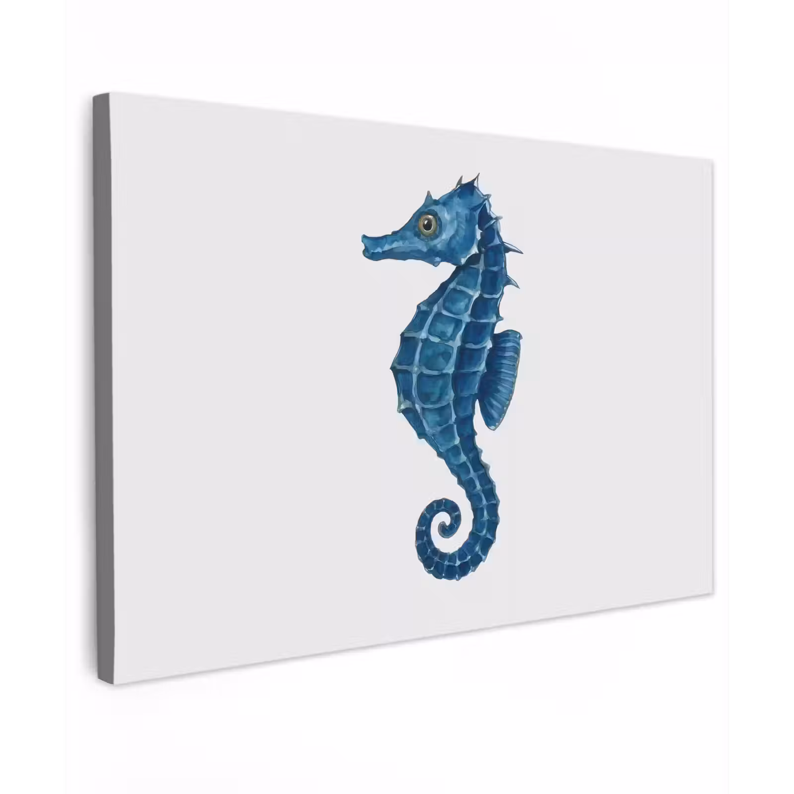 Canvas schilderij - Zeepaardje - Staart - Blauw — 1