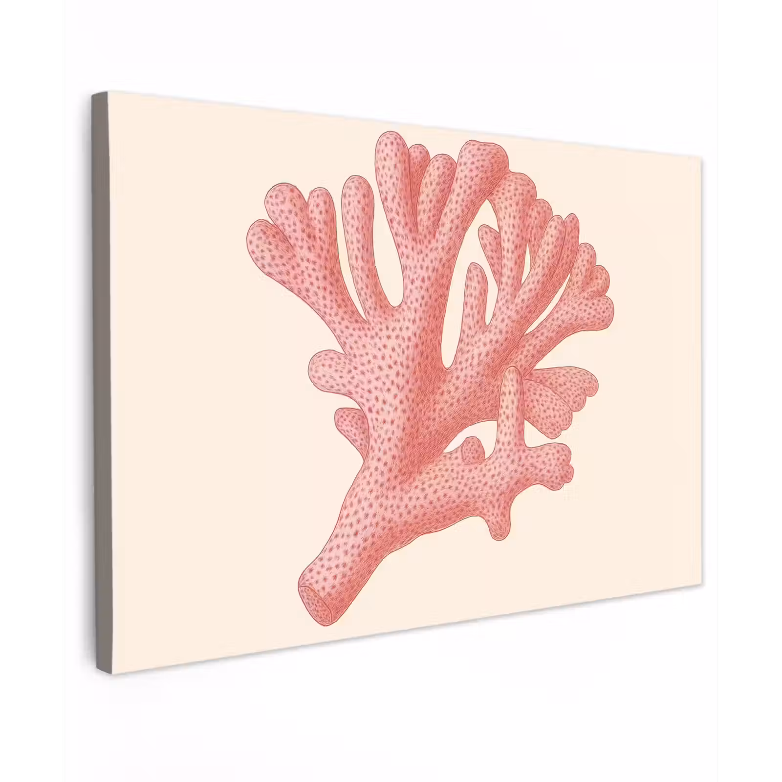 Canvas schilderij - Koraal - Stipjes - Roze — 1
