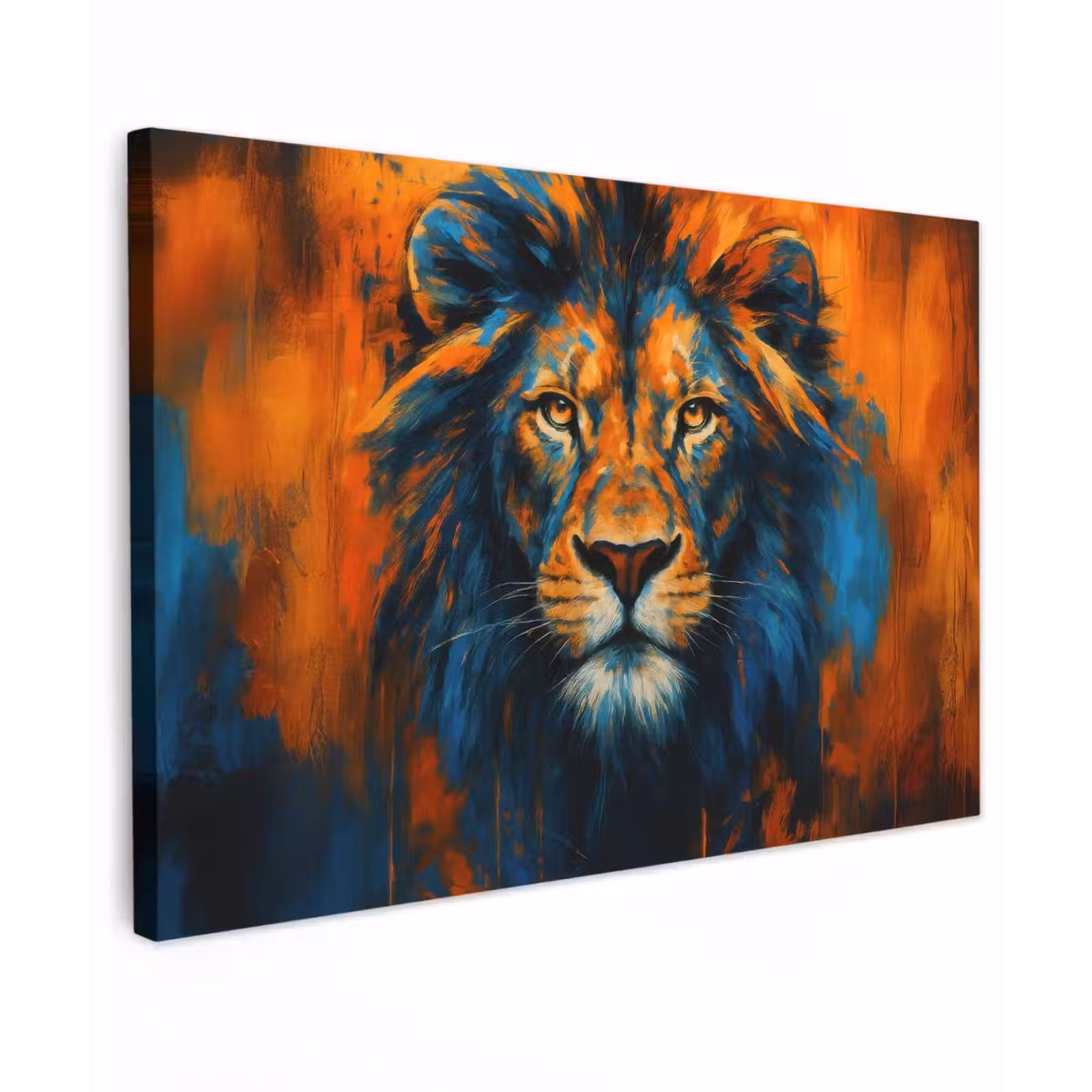 Canvas schilderij - Schilderij - Leeuwenkop - Oranje — 1
