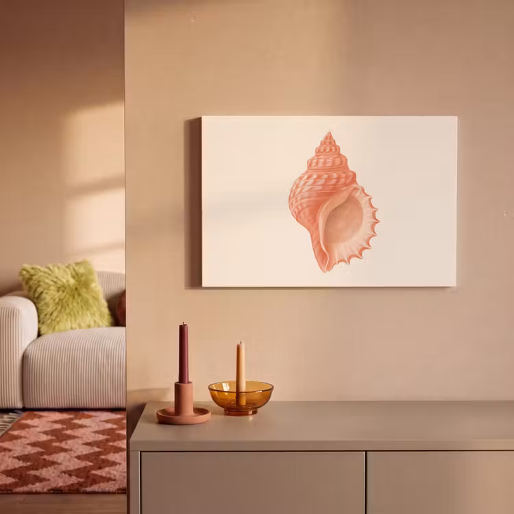 Canvas schilderij - Schelp - Roze - Structuur — 2