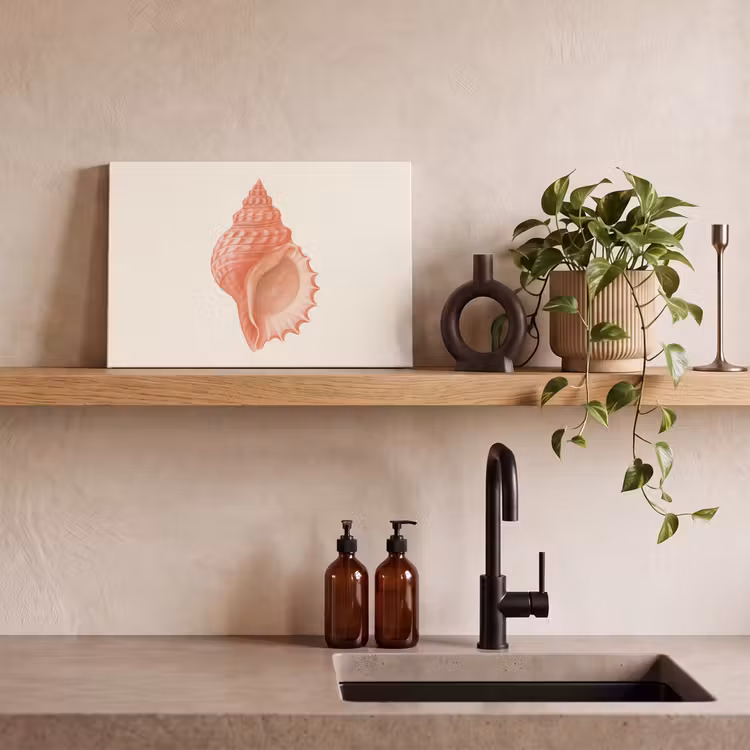 Canvas schilderij - Schelp - Roze - Structuur — 4