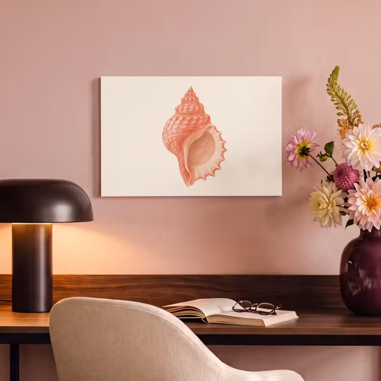 Canvas schilderij - Schelp - Roze - Structuur — 6
