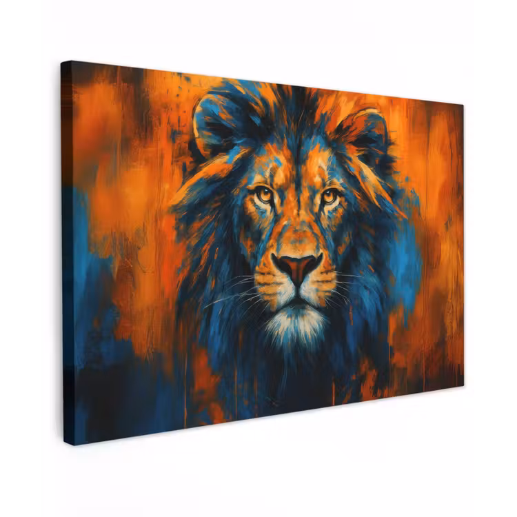Canvas schilderij - Schilderij - Leeuwenkop - Oranje — 1