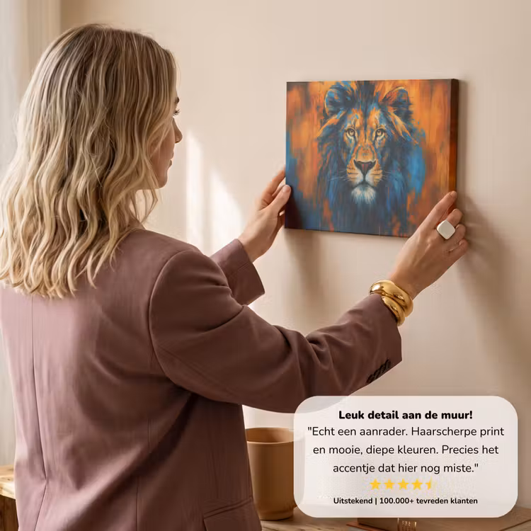 Canvas schilderij - Schilderij - Leeuwenkop - Oranje — 3