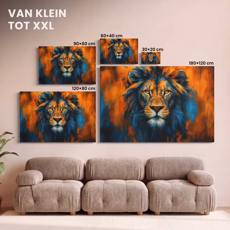 Canvas schilderij - Schilderij - Leeuwenkop - Oranje — 8