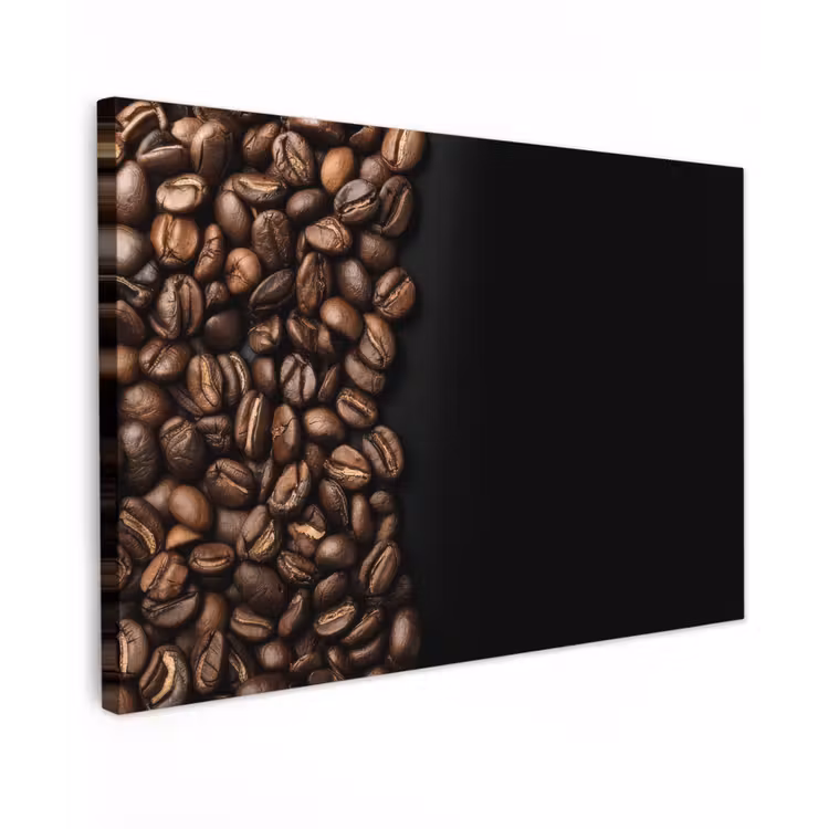 Canvas schilderij - Koffiebonen - Zwart - Eenvoudig — 1
