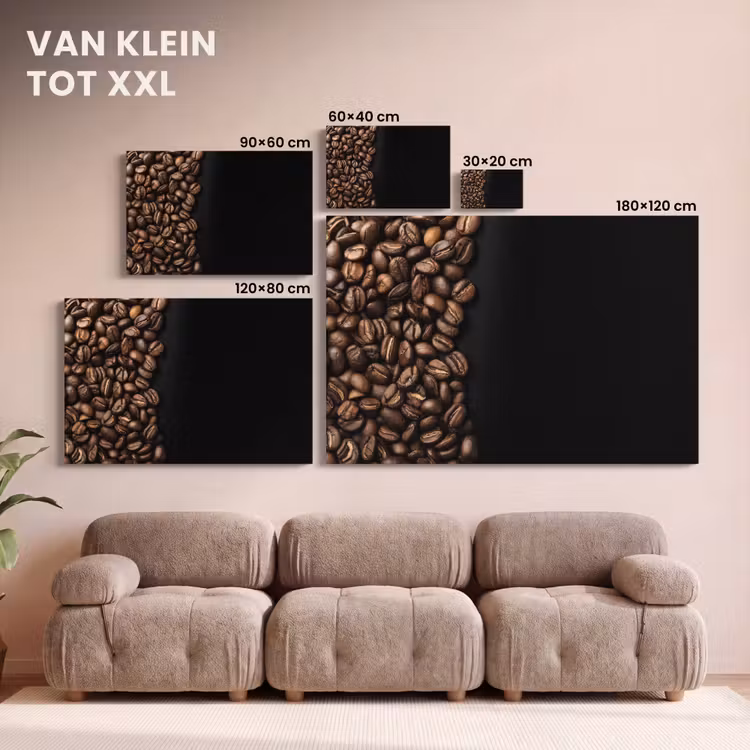 Canvas schilderij - Koffiebonen - Zwart - Eenvoudig — 8