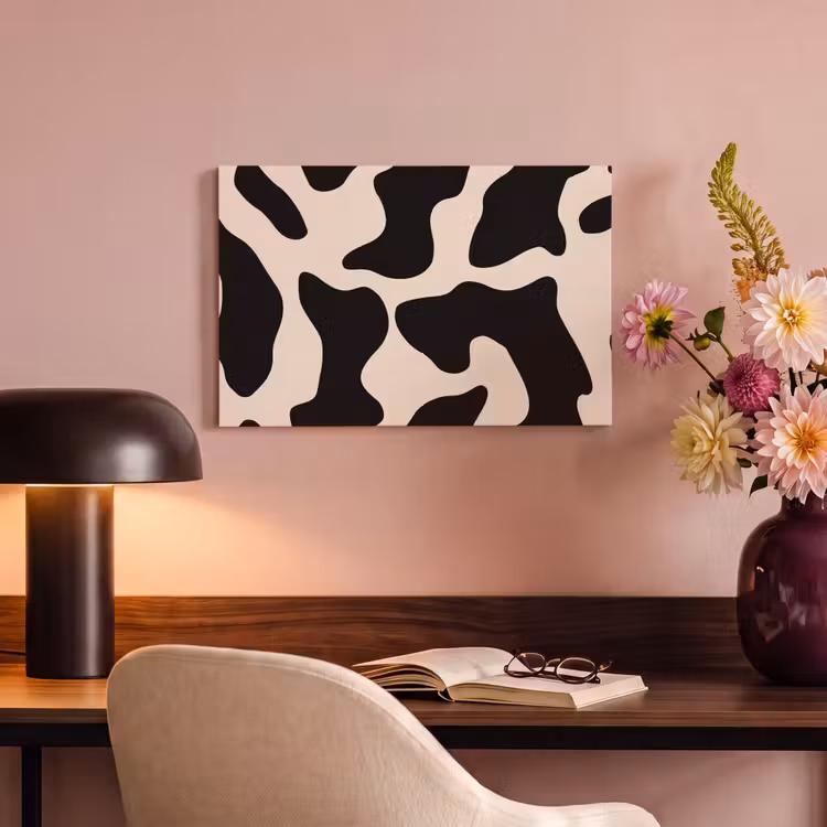 Canvas schilderij - Vlekkenpatroon - Koe - Beige — 6