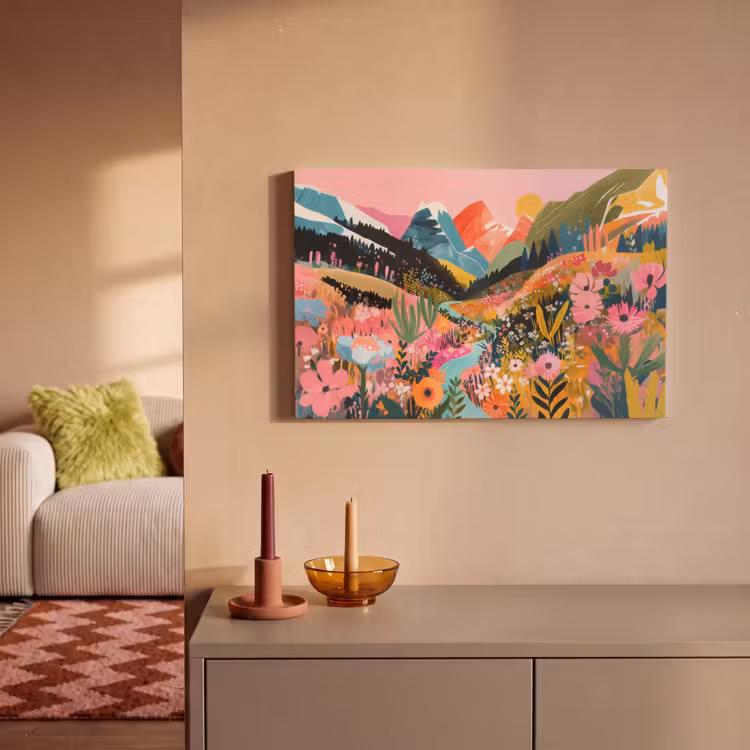 Canvas schilderij - Rivier - Diepte - Bloemen — 2