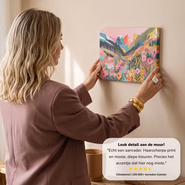 Canvas schilderij - Rivier - Diepte - Bloemen — 3