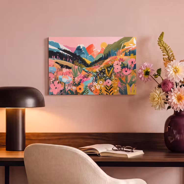Canvas schilderij - Rivier - Diepte - Bloemen — 6