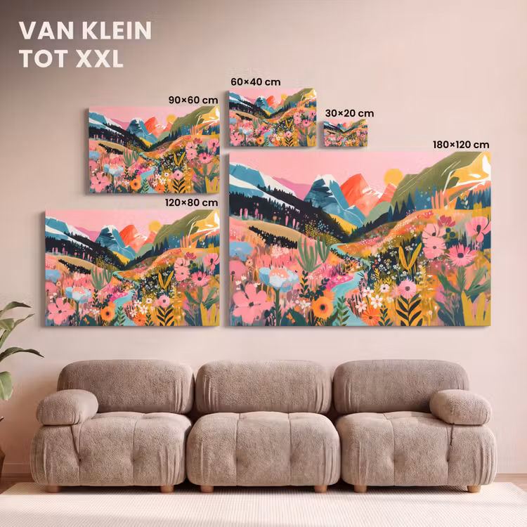 Canvas schilderij - Rivier - Diepte - Bloemen — 8