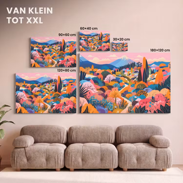 Canvas schilderij - Witte bergtop - Modern - Kleurrijk — 8