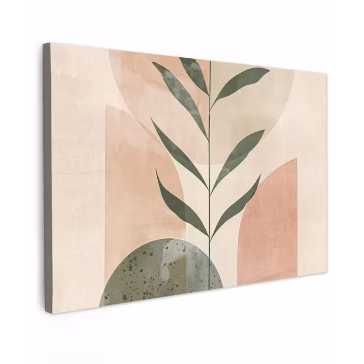Canvas schilderij - Modern - Roze - Groen - Natuur - Aesthetic — 1