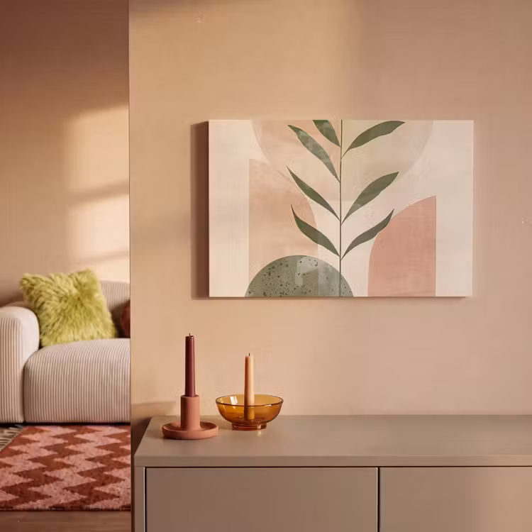 Canvas schilderij - Modern - Roze - Groen - Natuur - Aesthetic — 2