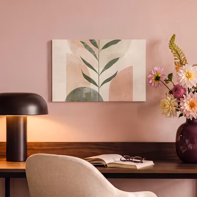 Canvas schilderij - Modern - Roze - Groen - Natuur - Aesthetic — 6