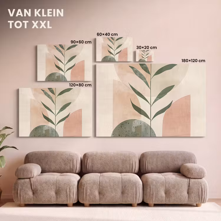 Canvas schilderij - Modern - Roze - Groen - Natuur - Aesthetic — 7
