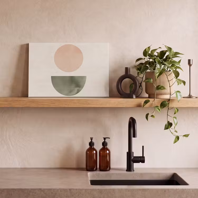 Canvas schilderij - Modern - Roze - Groen - Natuur - Geometrisch - Vormen — 4