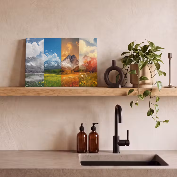 Canvas schilderij - Landschap - 4 seizoenen - Natuur - Winter - Lente - Zomer - Herfst — 4