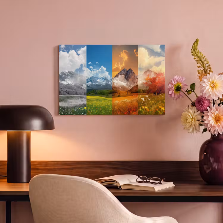 Canvas schilderij - Landschap - 4 seizoenen - Natuur - Winter - Lente - Zomer - Herfst — 6