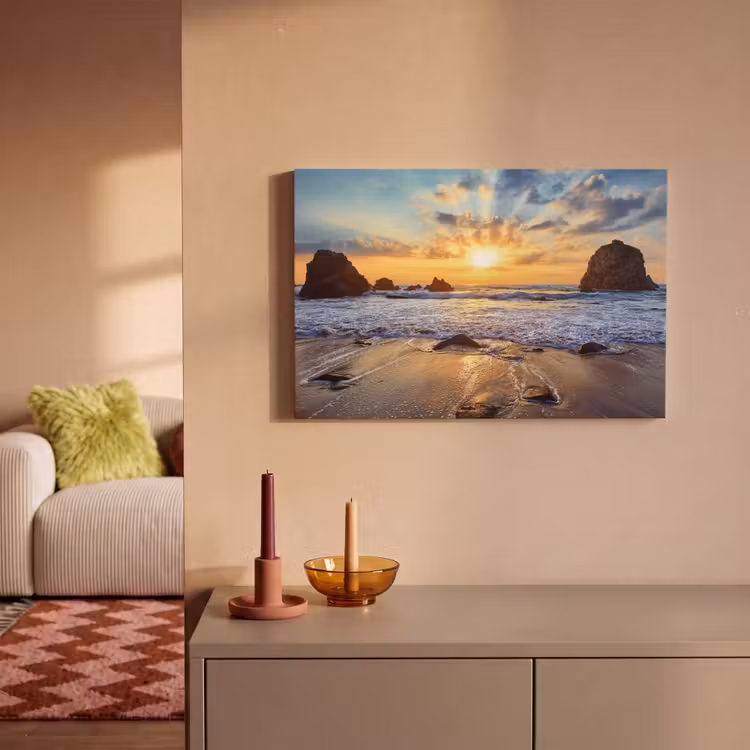 Canvas schilderij - Strand - Zonsondergang - Natuur - Zee - Landschap — 2