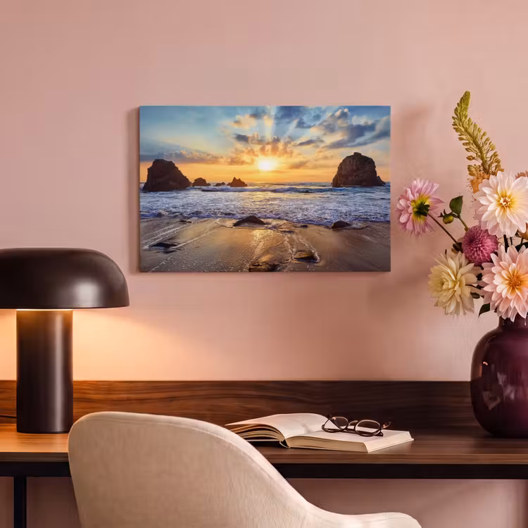 Canvas schilderij - Strand - Zonsondergang - Natuur - Zee - Landschap — 6