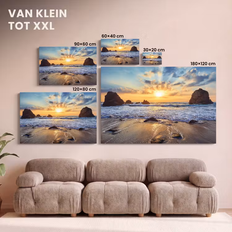 Canvas schilderij - Strand - Zonsondergang - Natuur - Zee - Landschap — 7