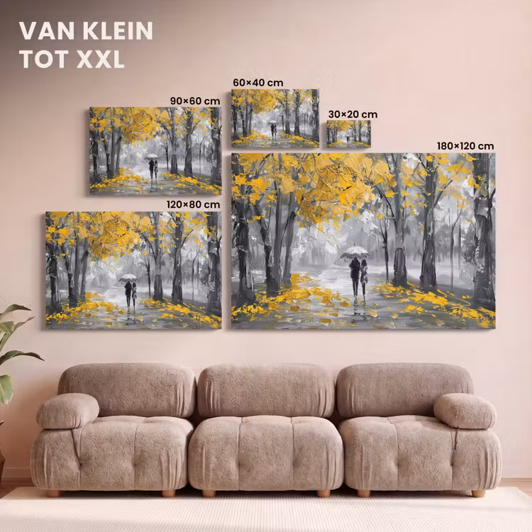 Canvas schilderij - Natuur - Geel - Park - Zwart - Wit — 7