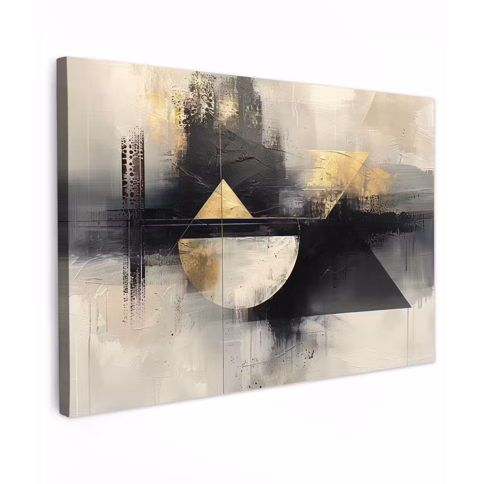 Canvas schilderij - Kunst - Modern - Luxe - Goud - Zwart — 1