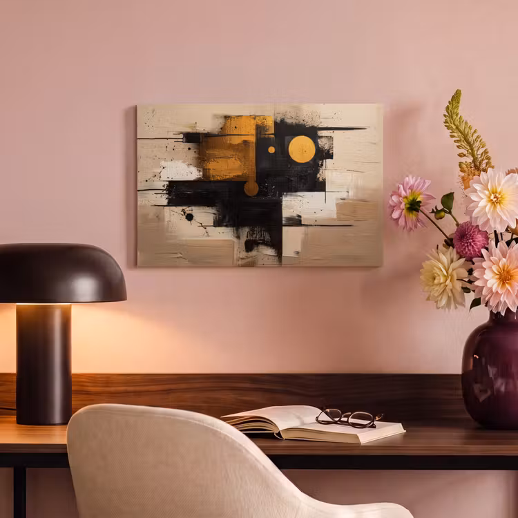 Canvas schilderij - Kunst - Beige - Modern - Goud — 6