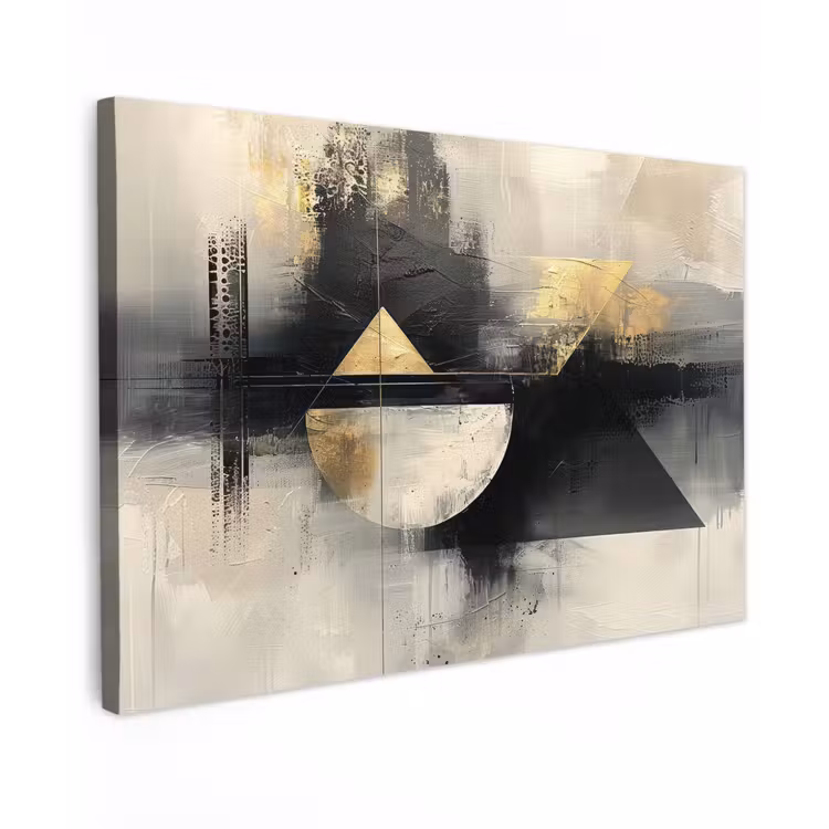 Canvas schilderij - Kunst - Modern - Luxe - Goud - Zwart — 1
