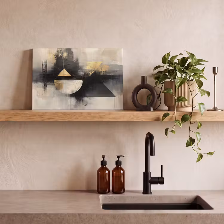 Canvas schilderij - Kunst - Modern - Luxe - Goud - Zwart — 4